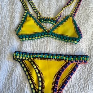 Kiini style bikini set- Ro Yellow triangle top